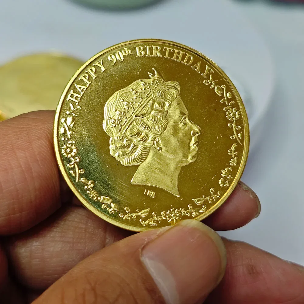 Позолоченные монеты Элизабет II Memoriam из металла коллекционные подарок домашний
