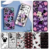 minnie mickey mouse print for samsung note 20 10 9 ultra lite plus a73 a70 a20 a10 a8 a03 f23 m52 m21 j7 j6 black phone case