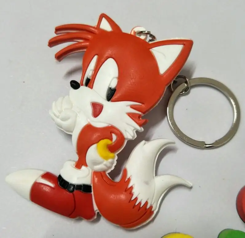 Игрушечная фигурка супер Sonic Knuckles Tail Hedgehog аниме брелок игрушки сумка подвески