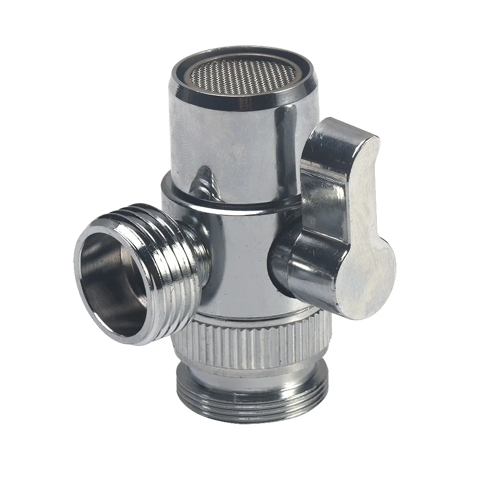 

Copper Home Durable Diverter Adapter Kitchen Accessories Bathroom Silver Faucet Splitter Water Tap Sink Valve Practical