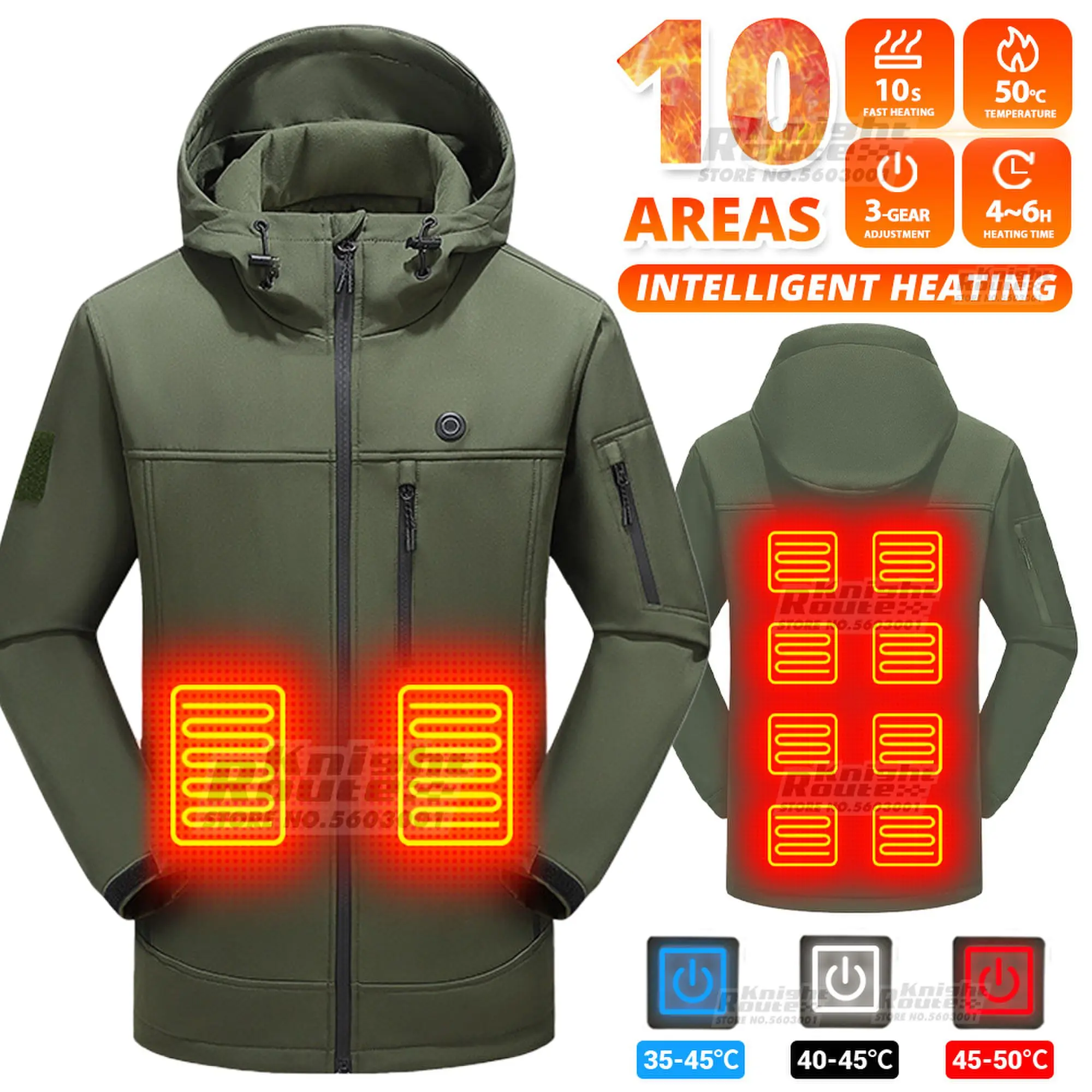 

Men 10 Areas Heated Jacket USB Electric Heating Vest For women Winter Outdoor Warm Thermal Coat Parka Jacket NEW Cotton jacket