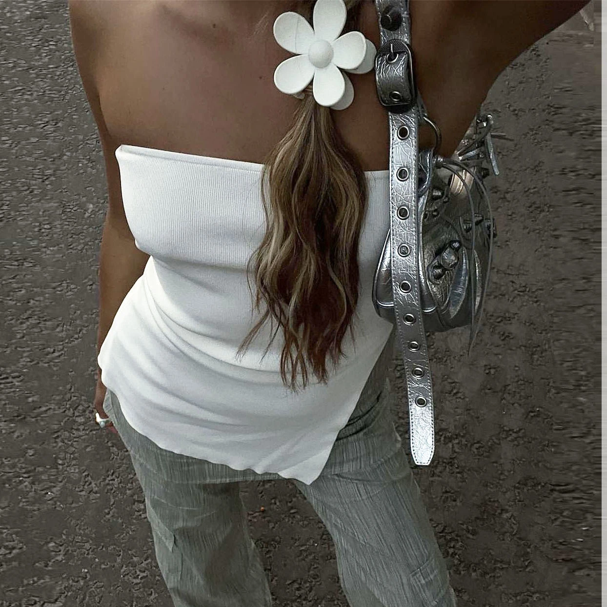 

Knitted Tube Top Women Strapless Summer White Sleeveless Backless Slim Bodycon Crop Top Hot Split Out Knitwear Mini Bustier Top