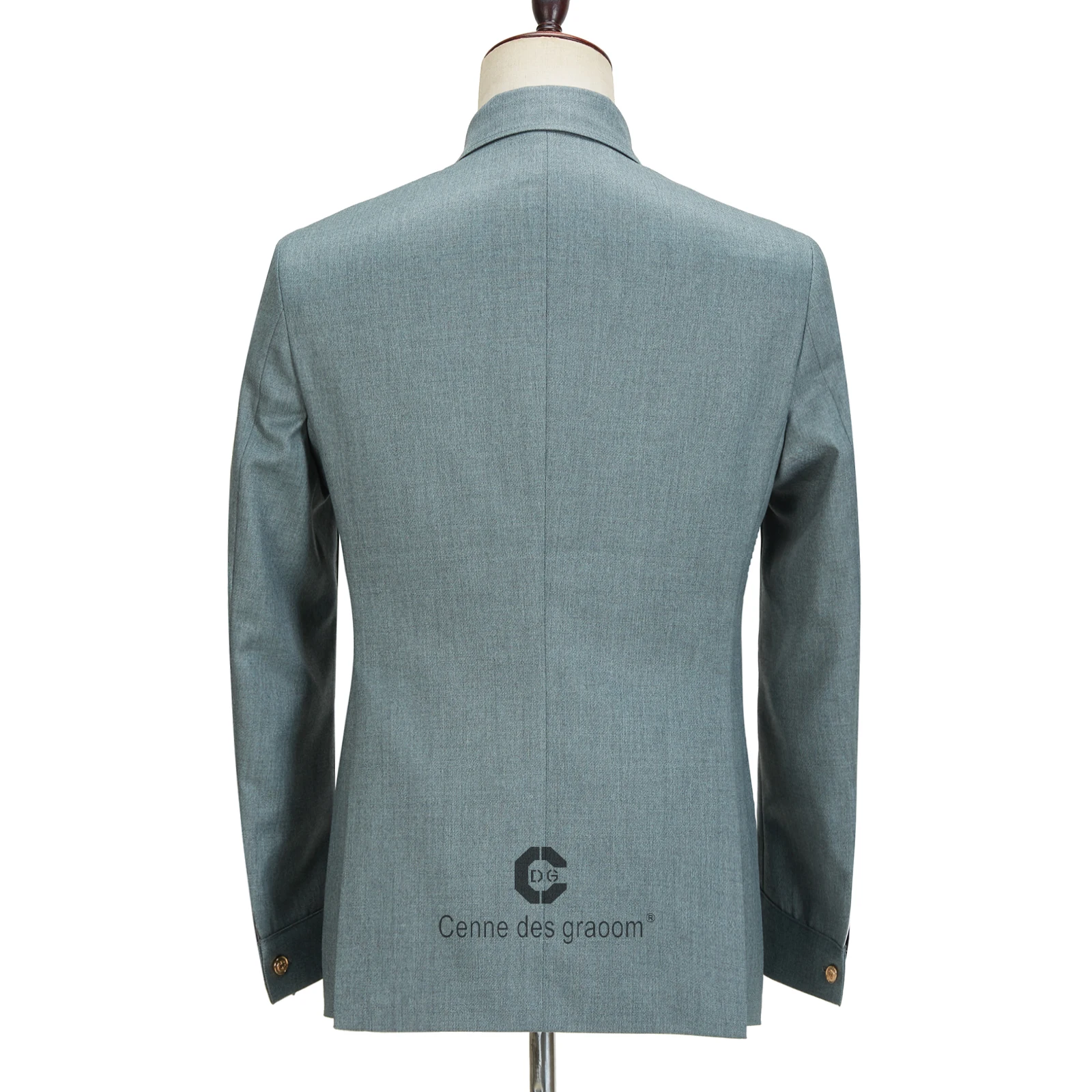 Мужские костюмы Cenne Des Graoom Safari с золотыми пуговицами и квадратным воротником