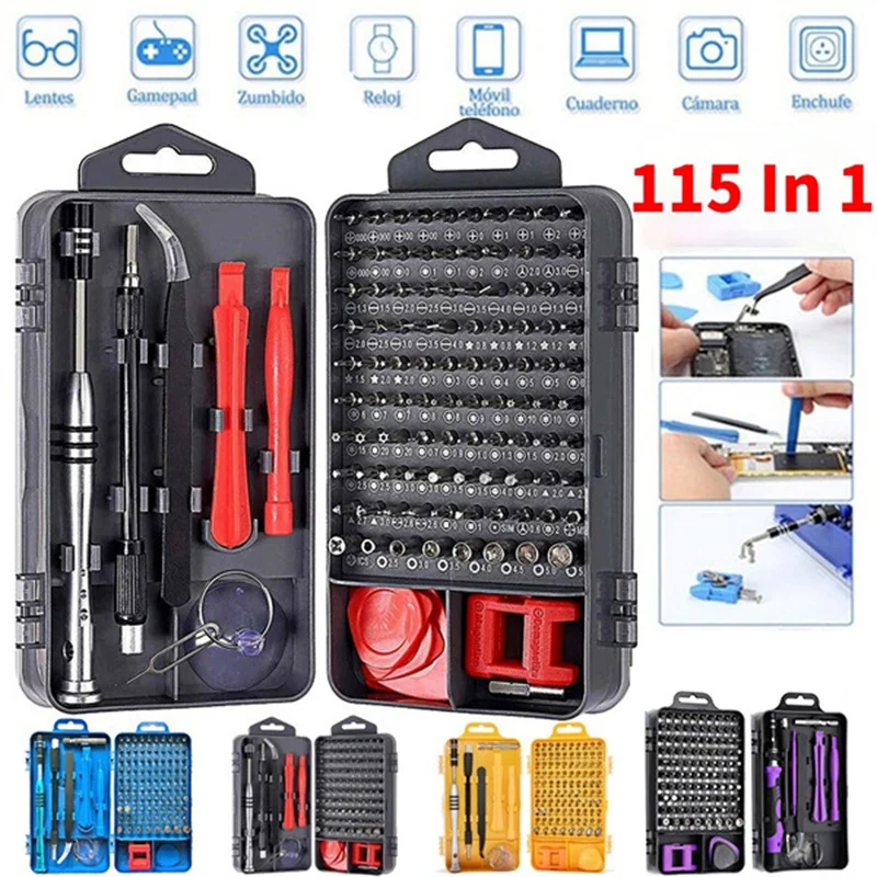 

Набор отверток 115 в 1, миниатюрная Прецизионная отвертка, разные компьютерные устройства, ремонтные изолированные ручные инструменты для до...