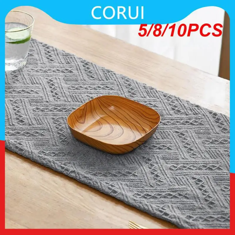 

5/8/10PCS Fruit Dessert Cake Snack Candy Snack Plate Wood Serving Wood Square & Round Wooden Bowls Lightweight And Durable