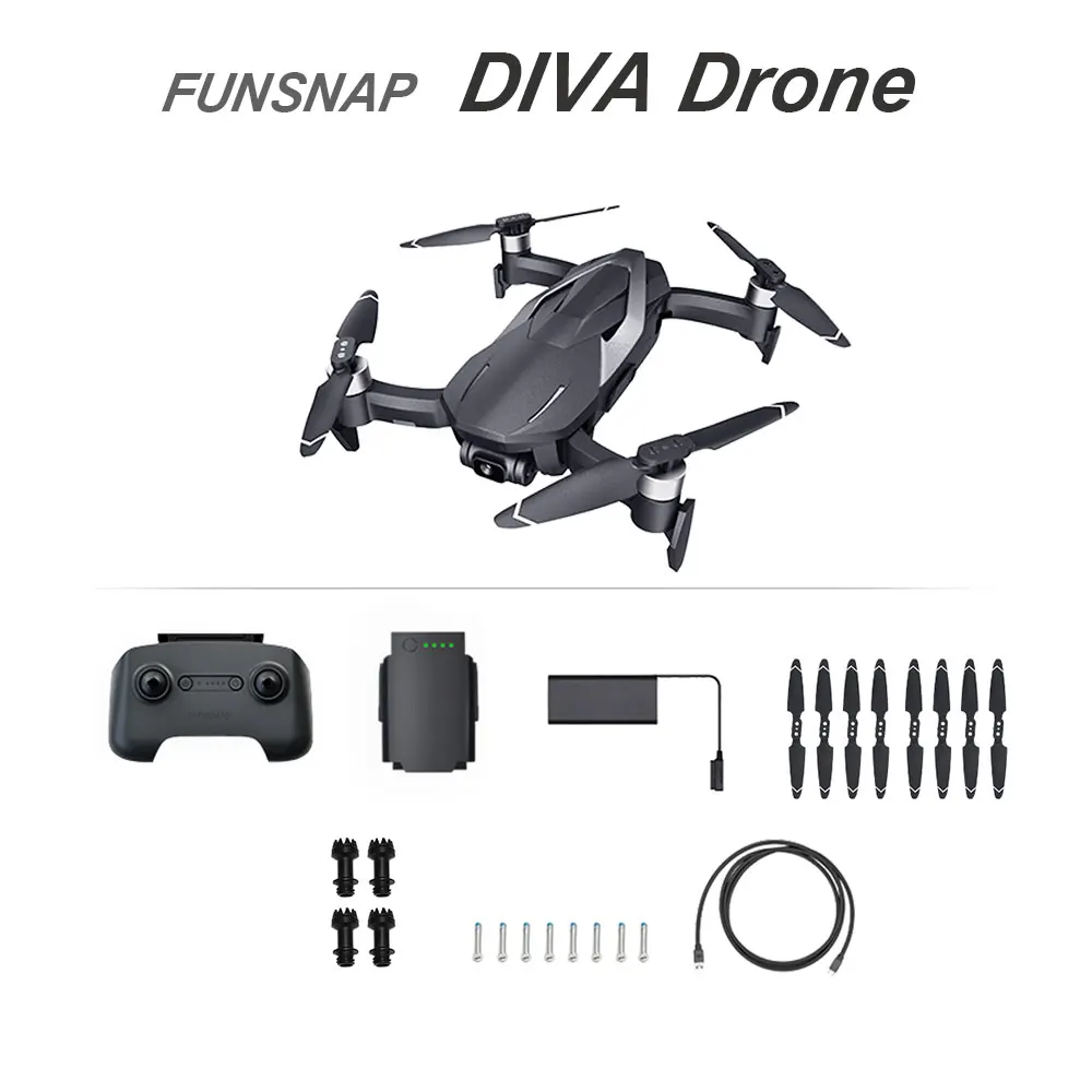 

Дрон FUNSNAP DIVA, камера 4K HDR с подвесом, GPS, WiFi, частота трансляции 5.8ГГц, комплектация RTF, FPV, максимальное время работы 30мин, дистанционное управле...