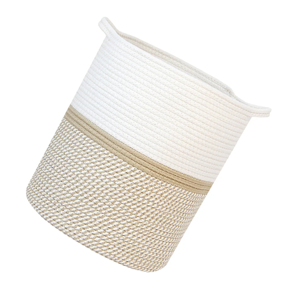 

Cotton Woven Basket Woven Toy Basket Decorative Basket Storage Sundries Basket Cotton Thread Dirty Clothes Basket Organizer