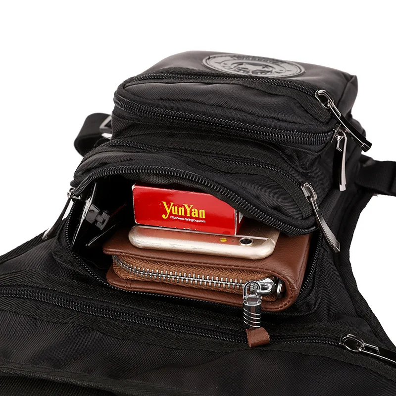 Men's  Hip Bum Motorcycle Bag Multi-Function Tactics Fanny Pack Tear Resistant Waterproof Casual Chest Bag for Motorbike Riding