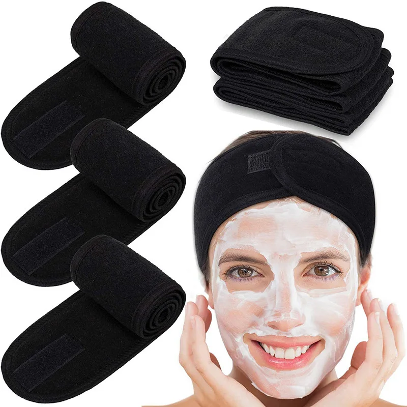 

1PC Women Adjustable Hairband Makeup Toweling Hair Wrap Head Band Stretch Salon SPA Facial Headband Hair Accessories Shower Cap