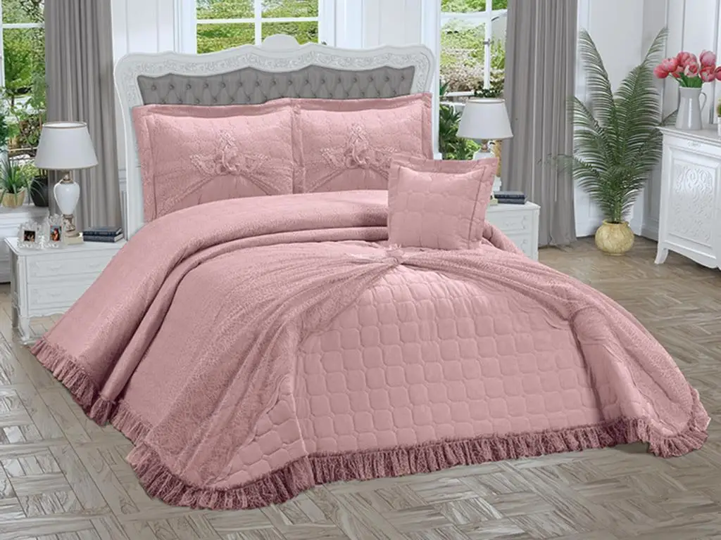 

Shiraz Quilted Double Bed Cover Powder