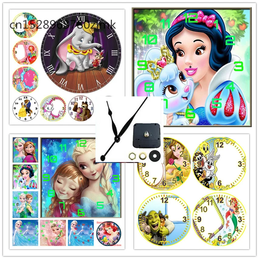 

Disney diamond painting Cross stitch kits clock Mickey Diamond mosaic Diamond embroidery home decortion kids diamond art clock 3
