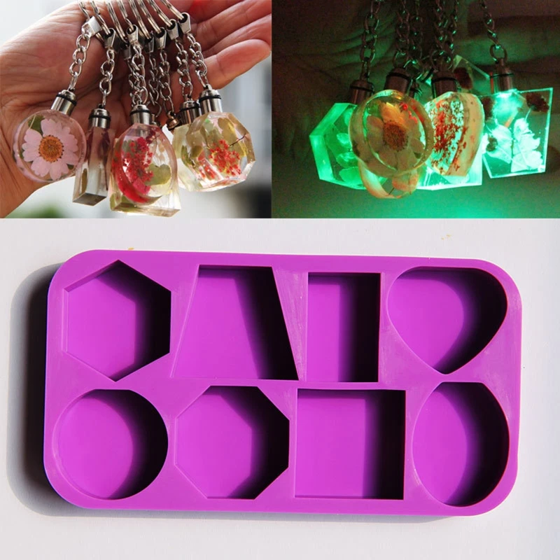

Keychain Resin Molds Geometric Shape Casting Mold DIY Craft Mould for Women Keychains Pendant Crafts Supplies