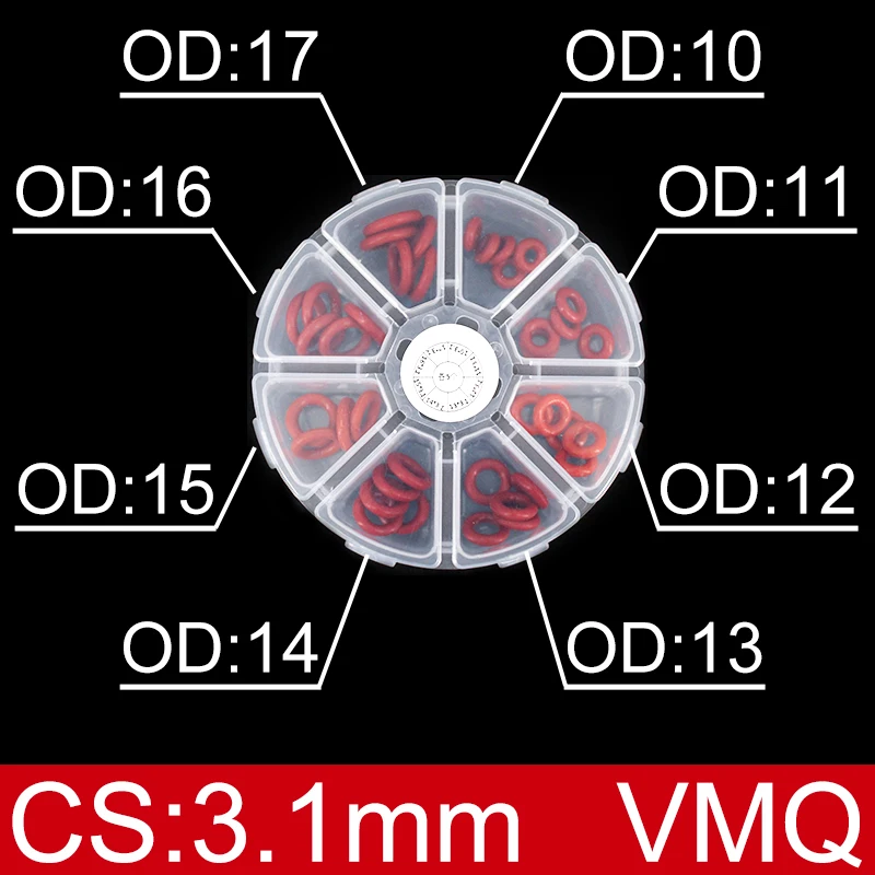

Комплект уплотнителей из резины NBR и VMQ