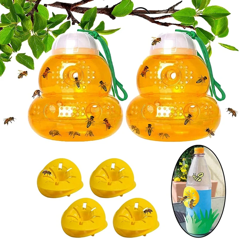 

Wasp Trap,Anti-Escape,Reusable,Waterproof,No Leaking Water,Anti-Corrosion Wasp Traps Outdoor Hanging- Suitable For Wasp-FS-PHFU