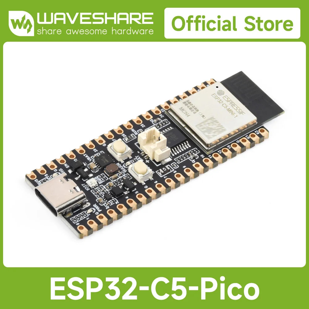 Фото Плата разработки Waveshare ESP32-C5 с двухдиапазонным Wi-Fi 6, одноядерный процессор 240 МГц, встроенный модуль серии ESP32-C5-MINI-1. №1
