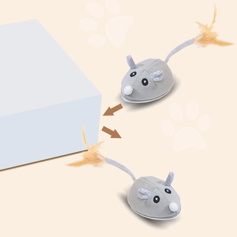 

Умная Электронная мышь, игрушки для кошек с USB-зарядкой, электрическая игрушка для кошек с перьями, Интерактивная игрушка для кошек, электри...