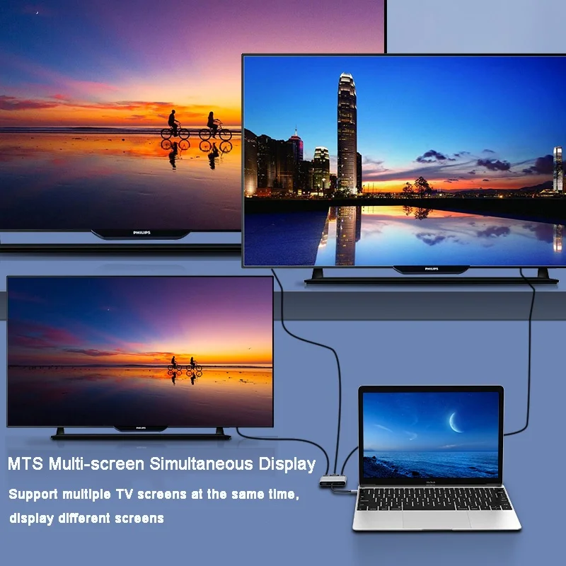 5 в 1 USB C HUBto Dual HDMI 4K VGA PD зарядка 3 конвертер Type док-станция Тип адаптер для MacBook