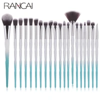 rancai 20pcs foundation powder blush eyeliner sponge brush small fan brush cosmetic brushes tools eyeshadow makeup brushes set