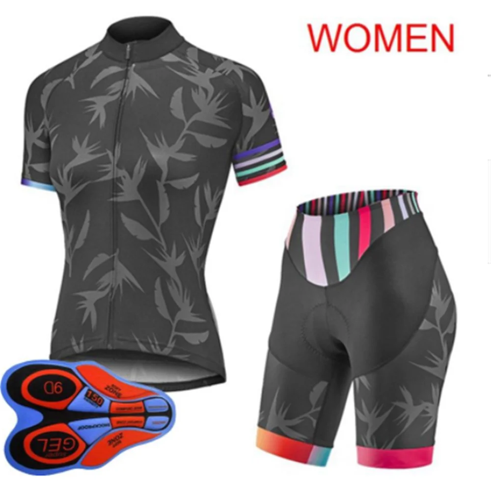 Liv Women's Maillot De Ciclismo Road Bike Summer Short Sleeve Cycling Sets, MTB Top Sports Bib Shorts,Long-Distance 9D Cushion
