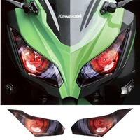 motorcycle headlight sticker guard head light protection front fairing sticker film decoration for kawasaki ninja 250 ninja 300