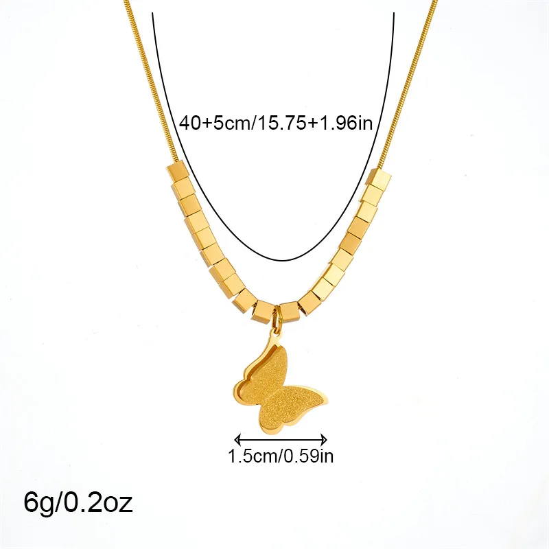 Цепочка с подвеской-бабочкой из нержавеющей стали