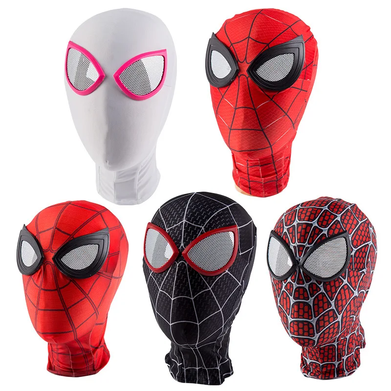 

Superhero Masks Into Spider Verse Miles Morales Mask Cosplay Peter Parker Costume Zentai Spider helmet man Homecoming