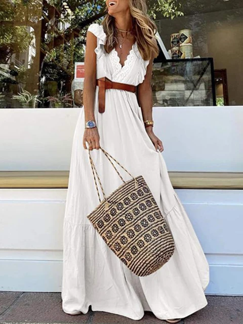 Fashion Summer Butterfly Sleeve Pleated 