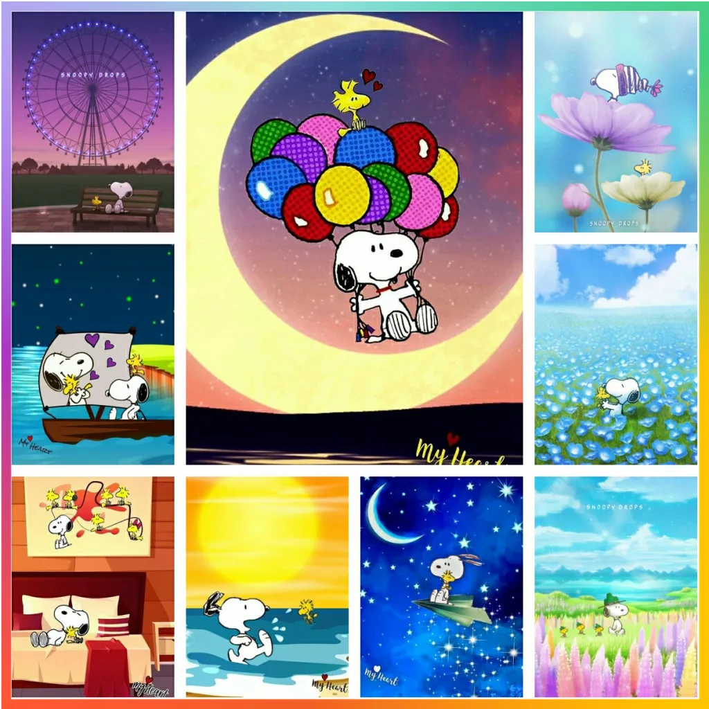 Kawaii Snoopy Комплект Алмазной Живописи 5D Многоцветный Мультфильм Комикс Набор Для
