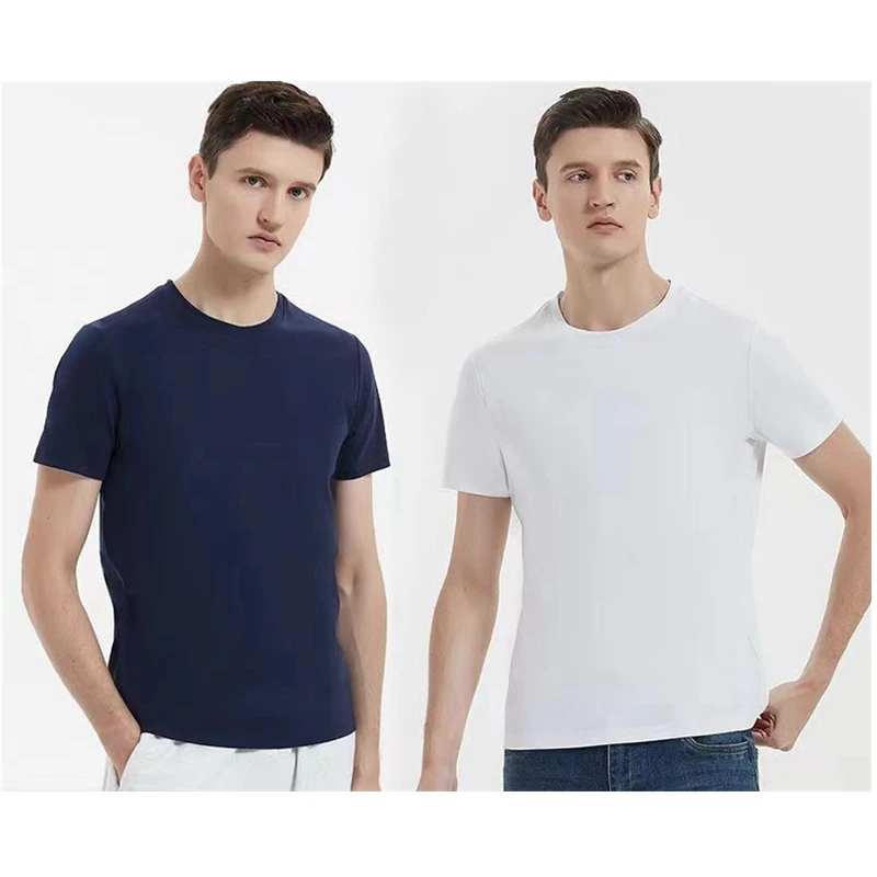 Футболка мужская с коротким рукавом мерсеризованный хлопок круглый вырез