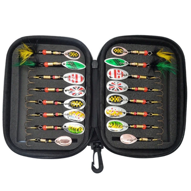 16 шт. искусственные приманки с блестками и коробкой для снастей коробка воблер