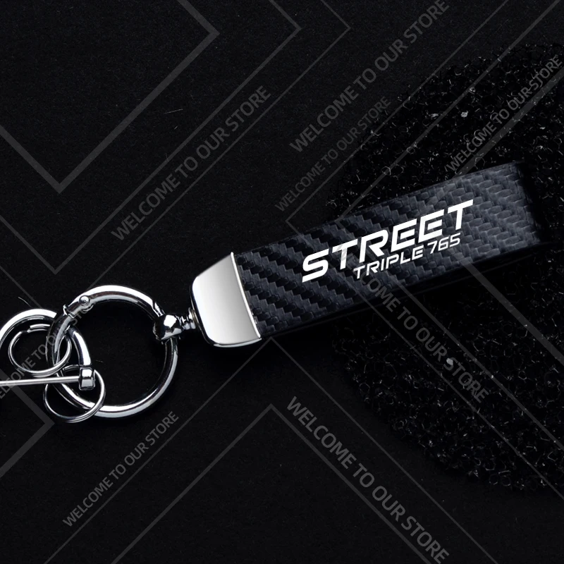 

1 шт. брелок для мотоцикла для Triumph Street Triple 765 765R 765RS логотип виджет украшения металлический кожаный брелок из углеродного волокна