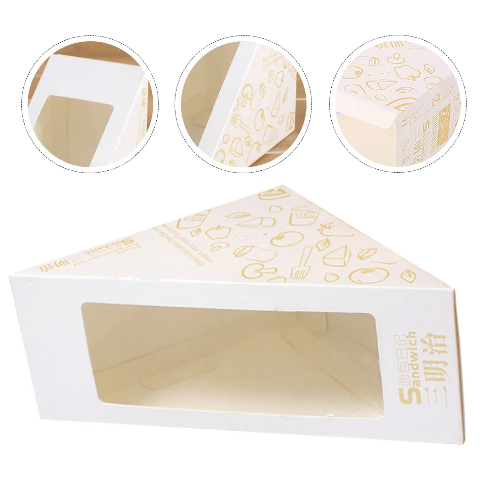 

Box Triangle Sandwich Paper Cake Container Dessert Wrapping Packagingpastry Window Bakingparty Favor