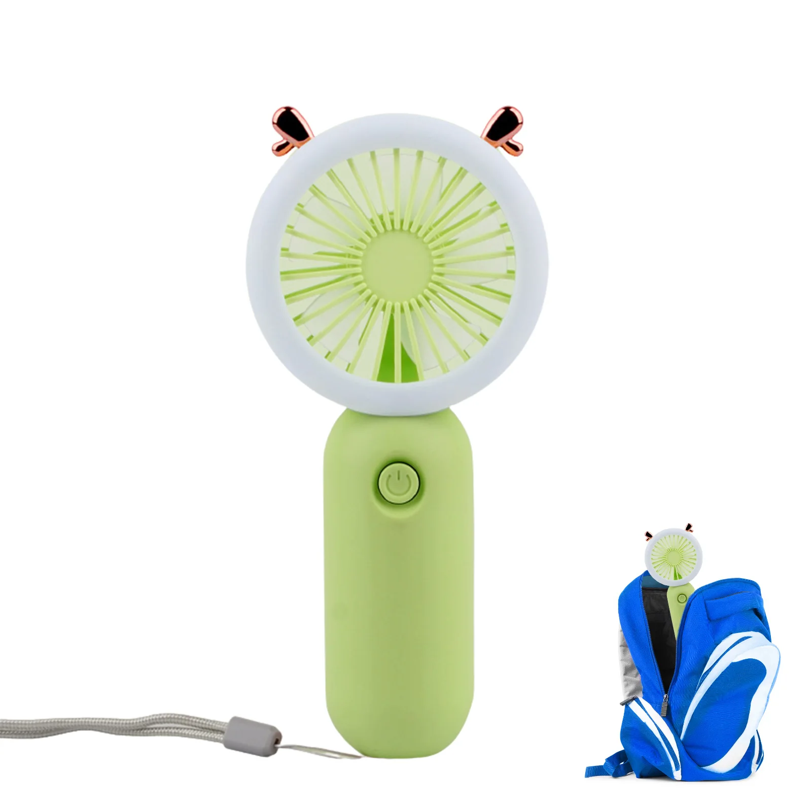 

Portable Mini Fan Portable LED Light Fan Personal Desk Fan With LED Night Lights Speed Adjustable Pocket Fan For Travel Outdoors