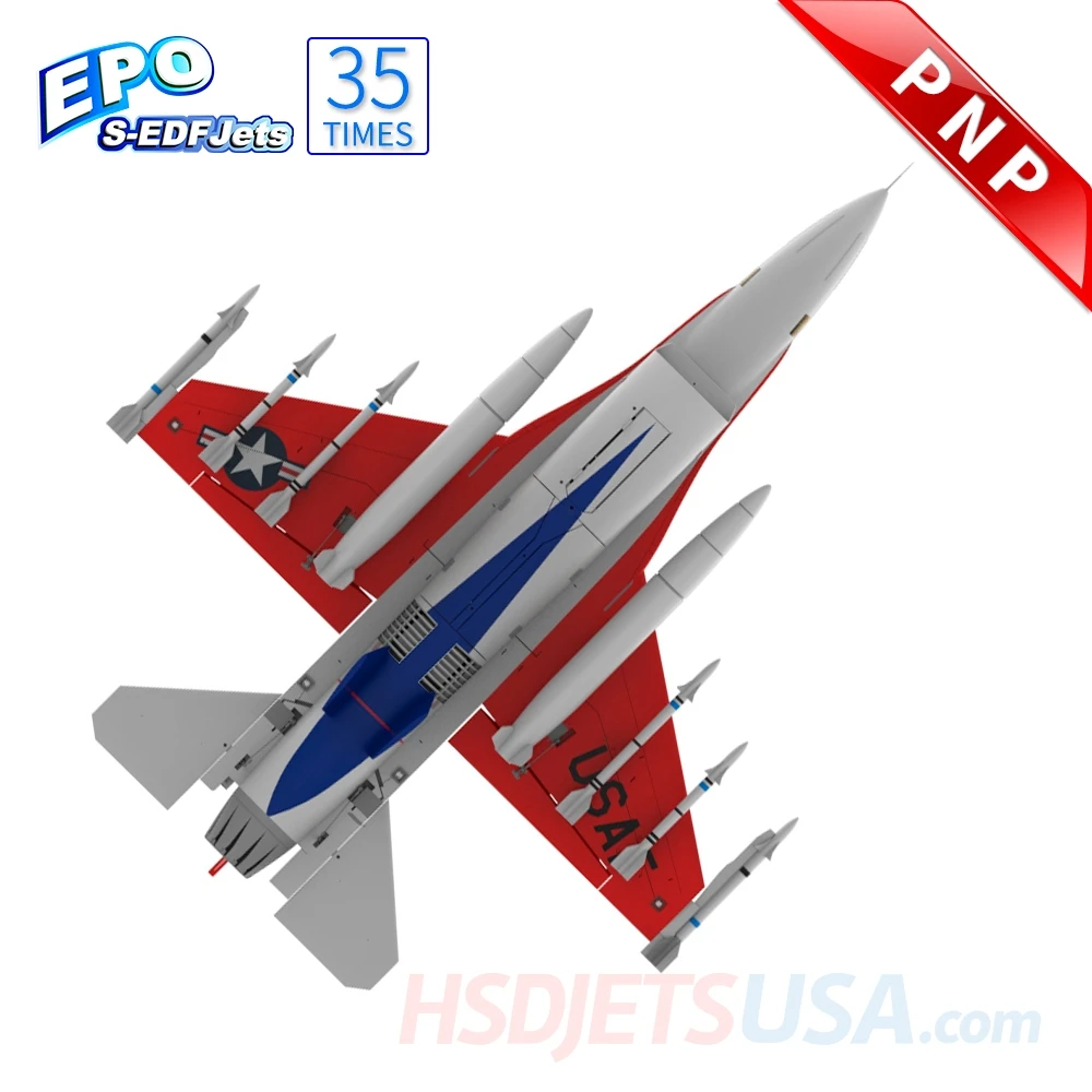 HSDJETS 105 мм F16 F-16 RC EDF Plane Jet Model 12S PNP V2 с MFC2085 Metal | Радиоуправляемые самолеты