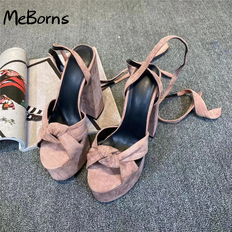 

Catwalk Shoes Women's Summer Chunky Heels Platform Butterfly Knot Peep Toe Sandals High Heels Women's Bow Love Party Shoes 34-43