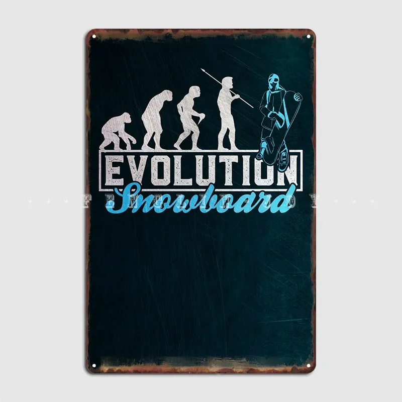 

Snowboard Evolution Metal Plaque Poster Poster Cinema Living Room Create Pub Garage Tin Sign PosterRoom Bar Cafe Wall Paintings