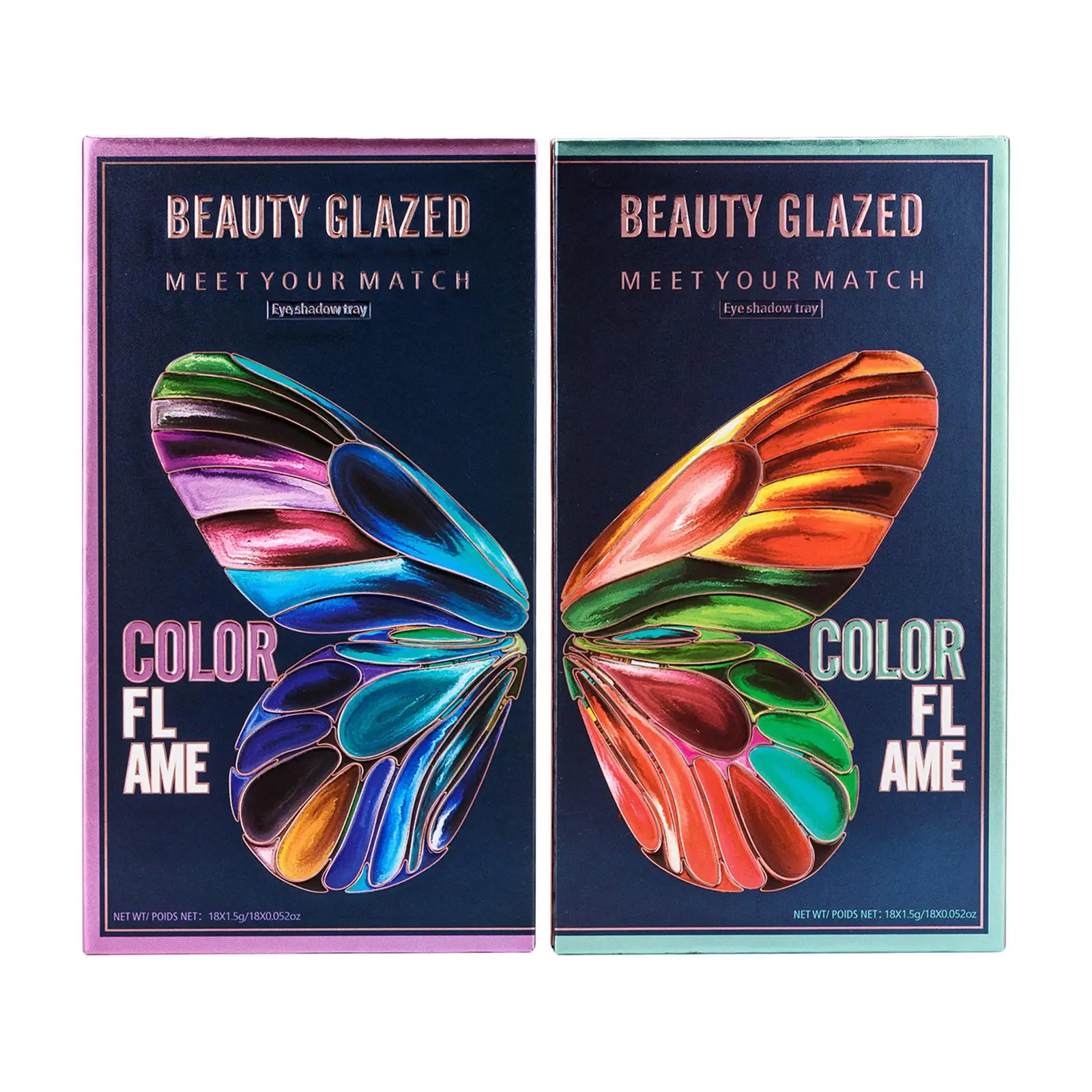 18 цветов Палитра теней для век с бабочками женщин Красота глазурованная матовая
