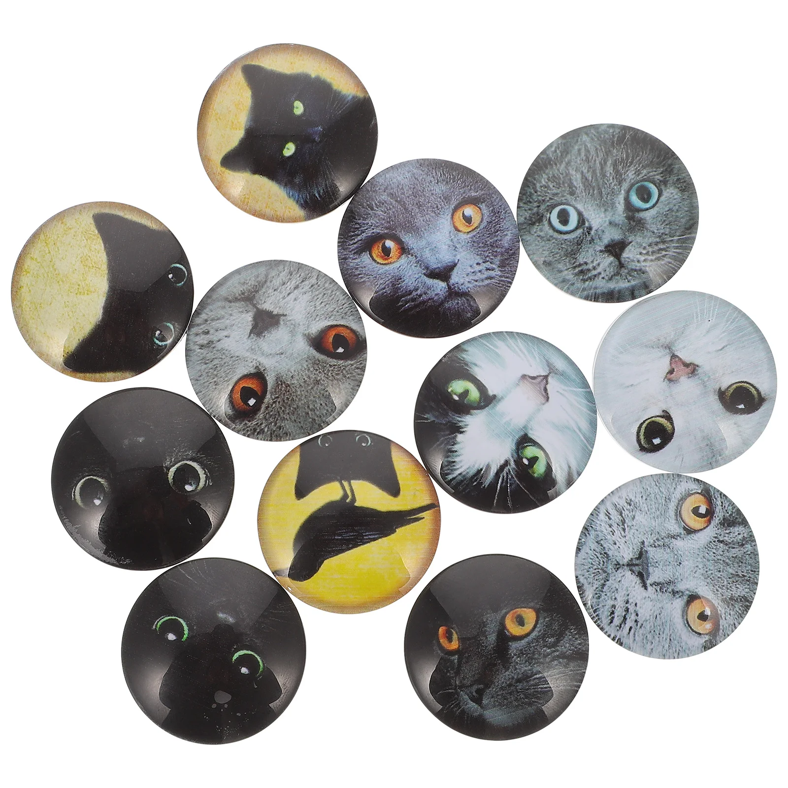 

12pcs Cat Pattern Fridge Magnets Creative Magnetic Refrigerator Sticker Decor