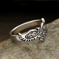 nordic viking small crow ring punk stainless steel vintage simple celtic knot ring unisex amulet jewelry gifts dropshipping