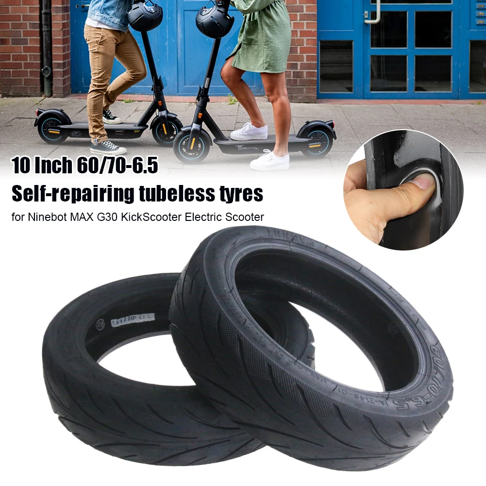 

Rubber Tubeless Scooter Tire For Ninebot MAX G30 KickScooter Electric Scooter 10 Inch 60/70-6.5 Front And Rear Tyre Wheel Parts