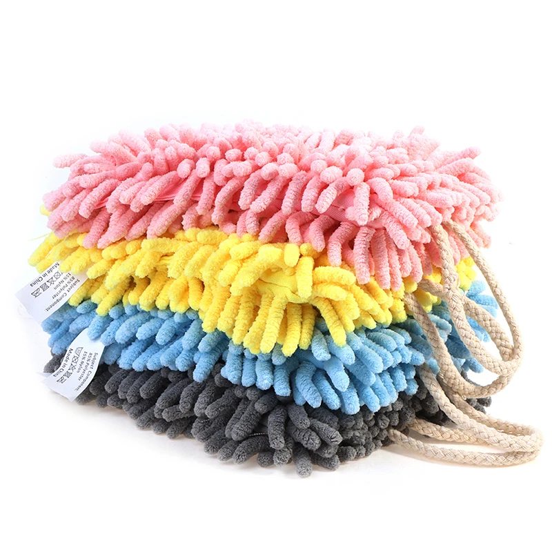 1PC Chenille Hand Towels Kitchen Bathroom Wipe Towel with Hanging Loops Quick Dry Soft Absorbent Microfiber Cleaning - купить по