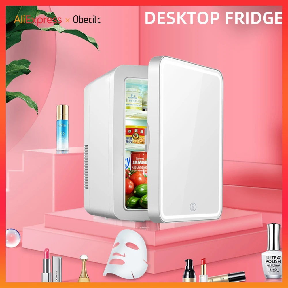 6L Large Space Beauty Refrigerators Portable Mini Cosmetic Refrigerator With LED Mirror Car Fridge Double Door Travel Fridge