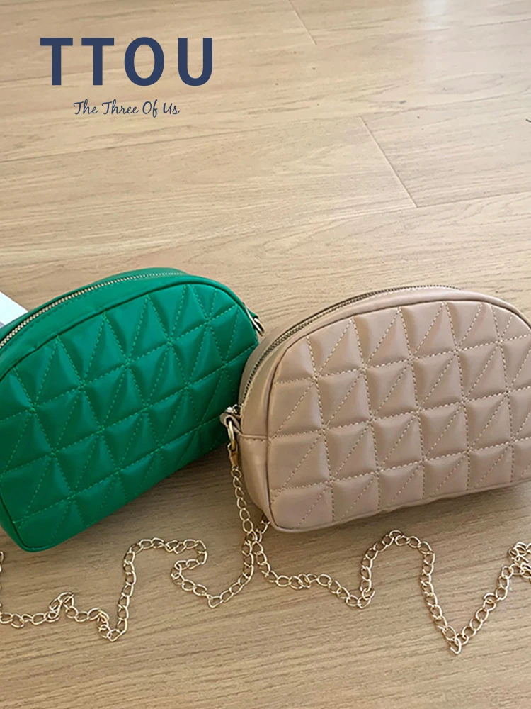 

2022 Summer Trendy Small Leather Women's Designer Handbag Luxury Brand Shoulder Crossbody Bags Kawaii Cute Plaid Messenger Totes