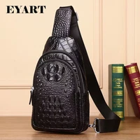 mens crocodile large capacity high end luxury fashion leisure trend chest bag