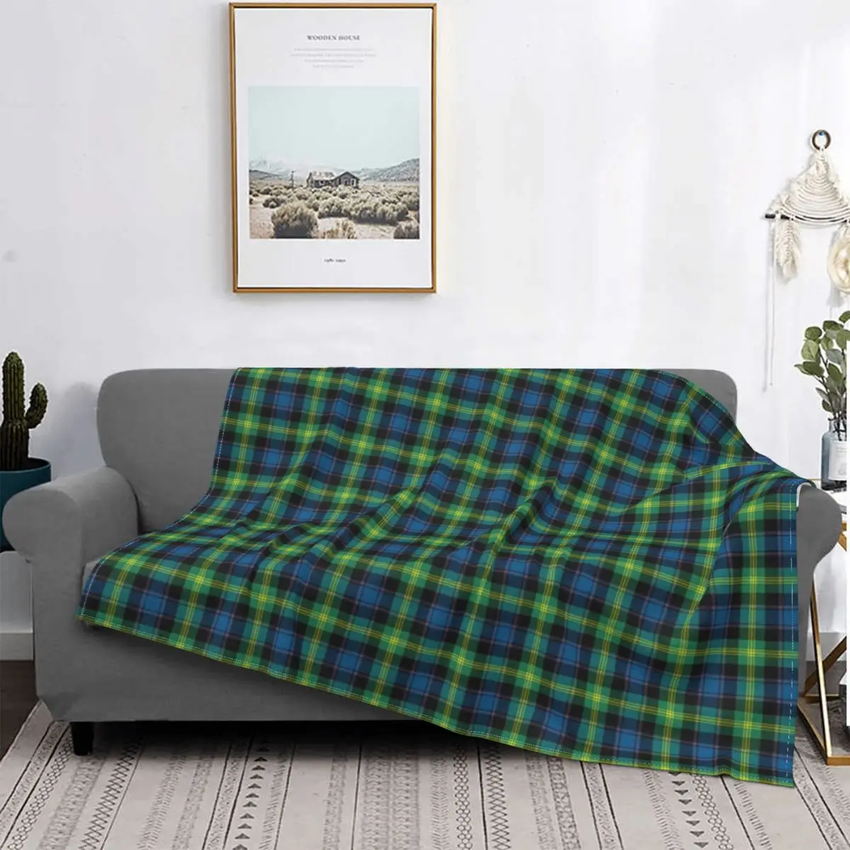 

Green Watson Tartan Checkerboard Blankets Flannel Decoration Portable Lightweight Throw Blanket for Bed Outdoor Plush Thin Quilt