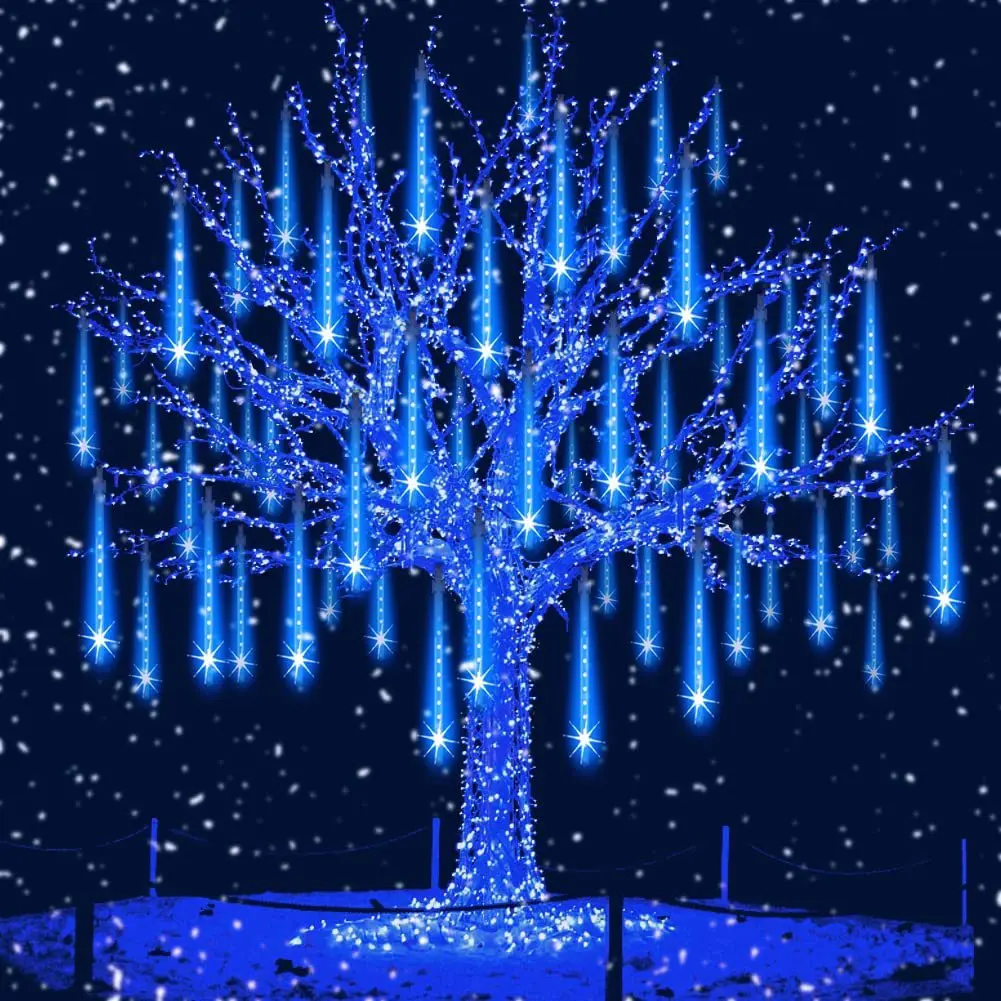

2PCS LED Meteor Shower String Light Waterproof Icicle Snow Falling Raindrop String Light Halloween Christmas Tree Garland Light
