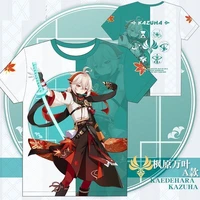 genshin impact cosplay zhongli keqing 3d digital printing character skills two sided element t shirt cartoon anime mens t shirt