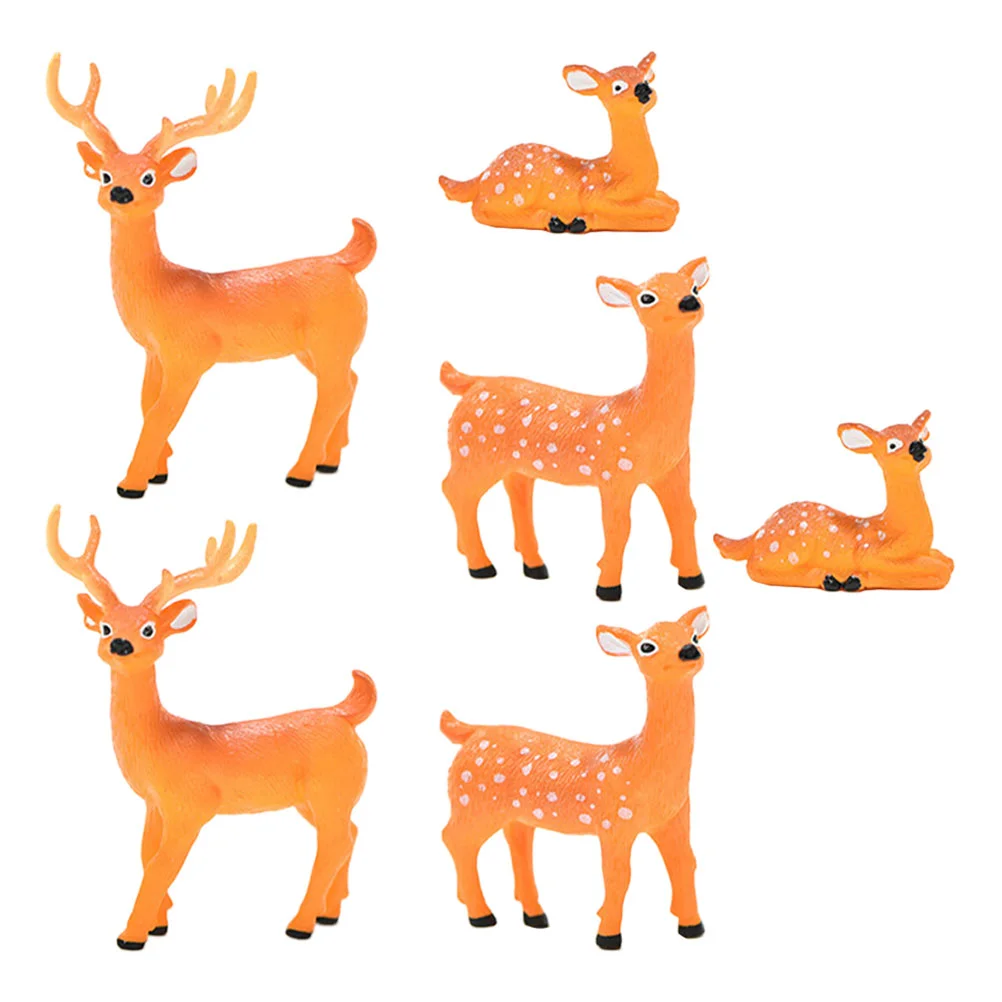 

Deer Figurines Reindeer Minidecoration Crafts Resin Animal Sculpture Family Desktop Adornment Statues Figurine Miniature Decor