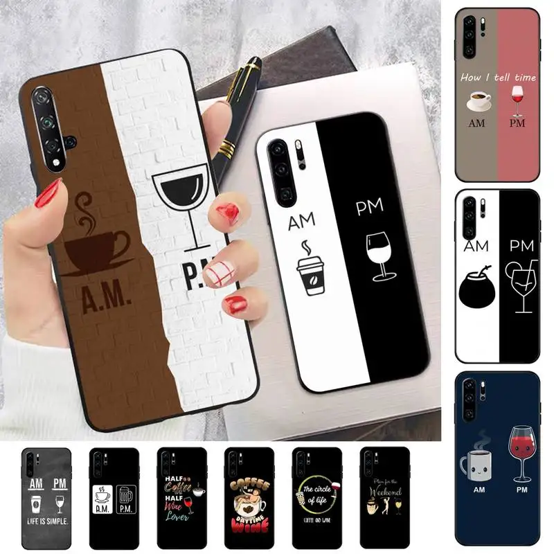 

Coffee Wine Cup Phone Case for Huawei P30 40 20 10 8 9 lite pro plus Psmart2019