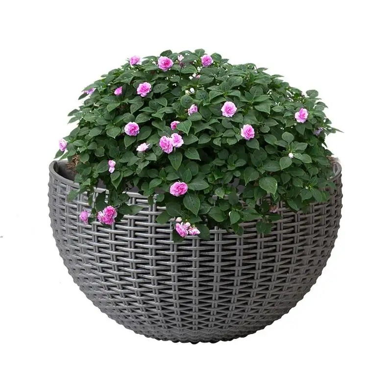 

Self Watering Solid Color Flower Pot Wall Hanging Resin Automatic Plastic Planter Durable For Garden Balcony With Hook Home Deco